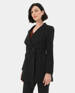 Dawn Wrap Short Coat -Hard With Style 22c336blk 3 8264 cm