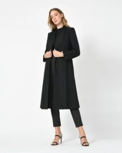 Paulette Flare Wool Coat -Hard With Style 22c365blk 3 6315 cm