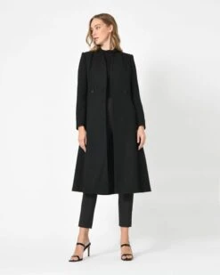 Paulette Flare Wool Coat -Hard With Style 22c365blk 5 6565 cm