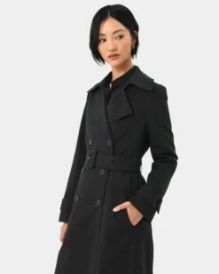 Clarke Cotton Blended Coat -Hard With Style 22c945blk 3 12732 cm