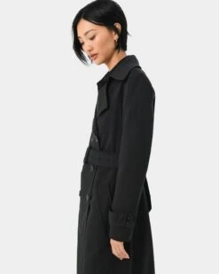 Clarke Cotton Blended Coat -Hard With Style 22c945blk 3 12733 cm