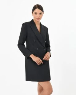 Prague Double Breasted Tailored Dress 14 Prague Double Breasted Tailored Dress -Hard With Style 22dr781blk 3 11411 cm