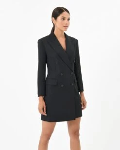 Prague Double Breasted Tailored Dress 15 Prague Double Breasted Tailored Dress -Hard With Style 22dr781blk 4 11510 cm