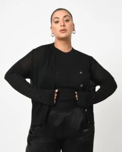 Daniella Light Knit Cardigan -Hard With Style 22k103blk 2 7871 cm