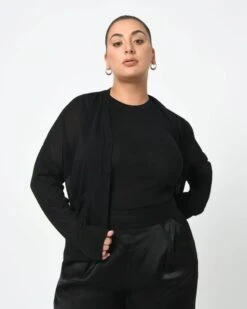 Daniella Light Knit Cardigan -Hard With Style 22k103blk 3 7938 cm