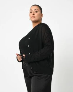 Daniella Light Knit Cardigan -Hard With Style 22k103blk 4 8071 cm