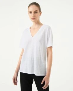Brussels Linen V-Neck Tee