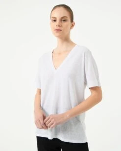 Brussels Linen V-Neck Tee -Hard With Style 22t693ivo 3 9089 cm