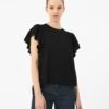 Akane Ruffled Jersey Top -Hard With Style 22t748blk 1 8962 cm