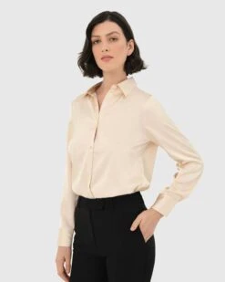Leon Loose Fit Satin Blouse -Hard With Style 22t808van 3 8783 cm