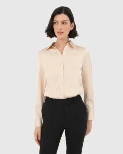 Leon Loose Fit Satin Blouse -Hard With Style 22t808van 4 8780 cm