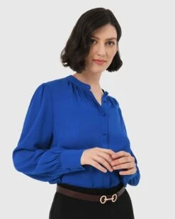 Amalfi Gathered Neck Blouse 10 Amalfi Gathered Neck Blouse -Hard With Style 22t903tbl 3 8158 cm