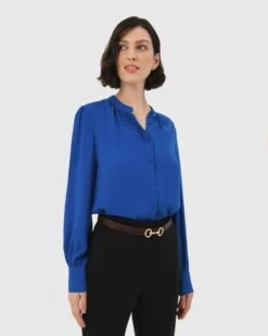 Amalfi Gathered Neck Blouse 11 Amalfi Gathered Neck Blouse -Hard With Style 22t903tbl 4 8157 cm