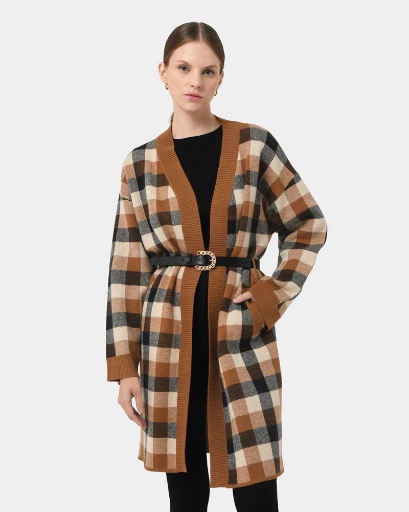 Wednesday Check Longline Coatigan 4 Wednesday Check Longline Coatigan - Image 2