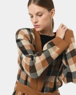 Wednesday Check Longline Coatigan 11 Wednesday Check Longline Coatigan -Hard With Style 23c033mti 3 0169 cm