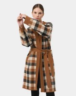 Wednesday Check Longline Coatigan 12 Wednesday Check Longline Coatigan -Hard With Style 23c033mti 4 0230 cm