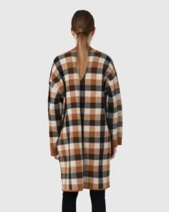 Wednesday Check Longline Coatigan 13 Wednesday Check Longline Coatigan -Hard With Style 23c033mti 5 0307 cm