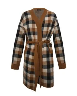 Wednesday Check Longline Coatigan 14 Wednesday Check Longline Coatigan -Hard With Style 23c033mti ghost cm