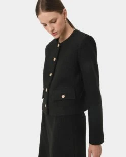 Zahra Boucle Yarn Jacket -Hard With Style 23jk044blk 4 0245 cm