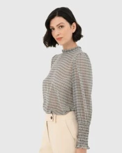 Jewel Ruffle Sleeve Blouse -Hard With Style 23t052mti 3 12385 cm