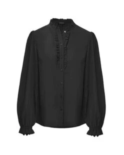 Emilie Ruffle Long Sleeve Blouse 11 Emilie Ruffle Long Sleeve Blouse -Hard With Style 23t057blk ghost cm