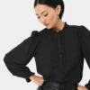 Emilie Ruffle Long Sleeve Blouse 2 Emilie Ruffle Long Sleeve Blouse -Hard With Style 23t057blkblk 1 12693 cm