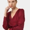 Evalynn V-Neck Satin Blouse 1 Evalynn V-Neck Satin Blouse -Hard With Style 23t100drb 1 0186 cm 1