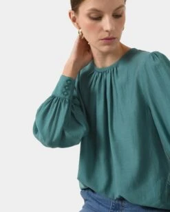 Alessandra Gathered Neck Blouse -Hard With Style 23t161bal 231844 3 cm