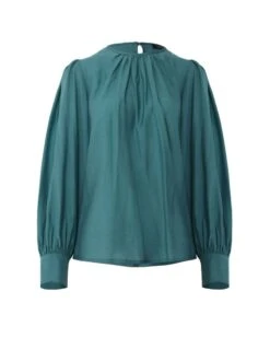 Alessandra Gathered Neck Blouse -Hard With Style 23t161bal ghost cm